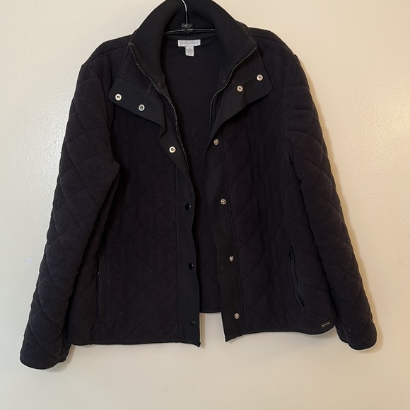 Charter Club Frostek Black Quilted Fleece Short Jacket,Size L - Picture 5 of 5